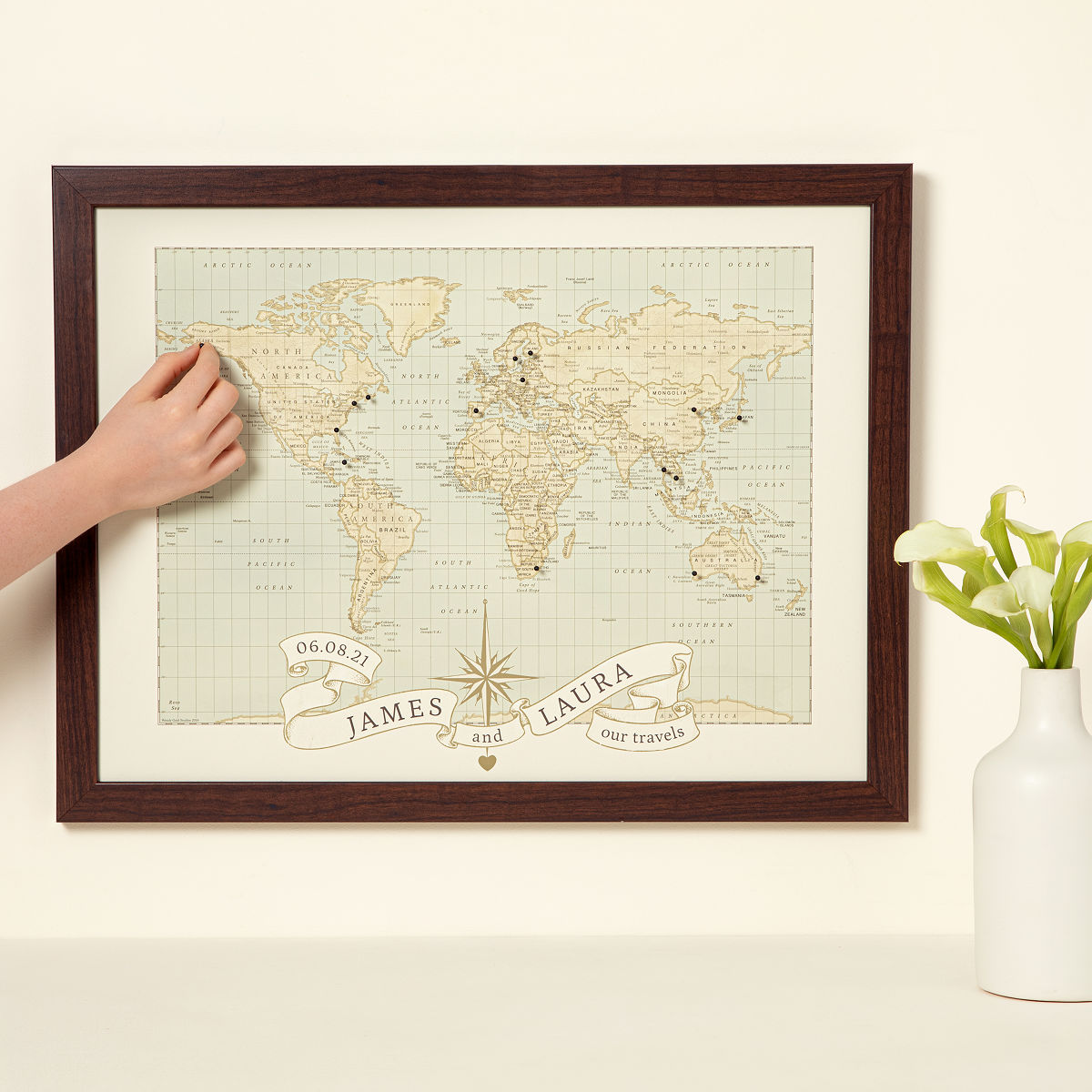 Uncommon Goods Personalized Pushpin World Map